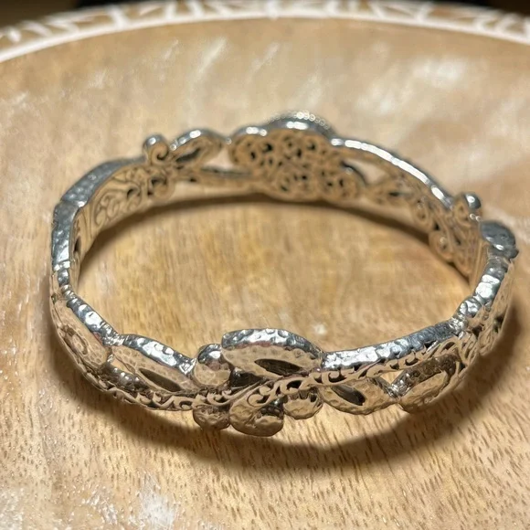 Sarda Blue Cultured Mabe Pearl Silver Tree Of Life Bangle Bracelet - Picture 9 of 16